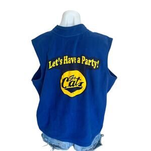 Montana State Bobcat Fleece Vest  XL Football Unique Tailgate MSU Oversized Blue